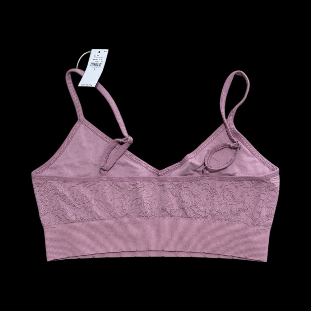 Old Navy Large Bra Bralette Textured Rose Adjustable Straps Wireless Comfortable - Picture 5 of 10